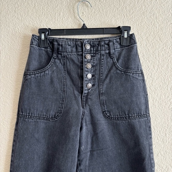 F21 Slouchy Fit black stonewash Button Fly womens jeans Size 25 - Picture 5 of 9